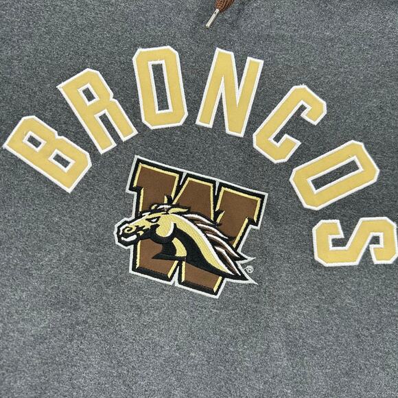 NWT Men's Grey Brown NCAA Western Michigan Broncos Hoodie Sweatshirt Sz Large - Picture 3 of 8